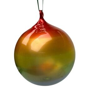 Mt. St. Helens Ash Ornament Glass Eye Studios Vintage Iridescent Artglass *FLAW